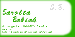 sarolta babiak business card